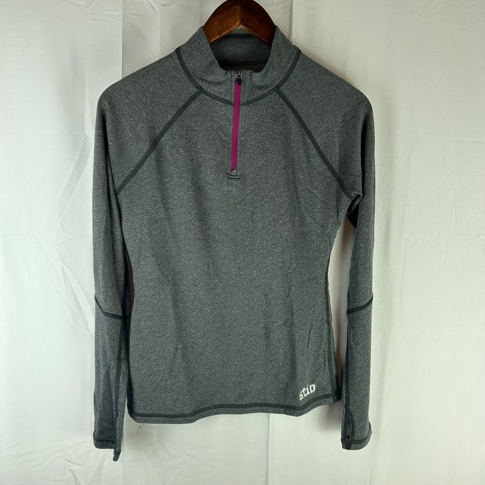 Stio Women's Gray Half-Zip Pullover with Pink Zip